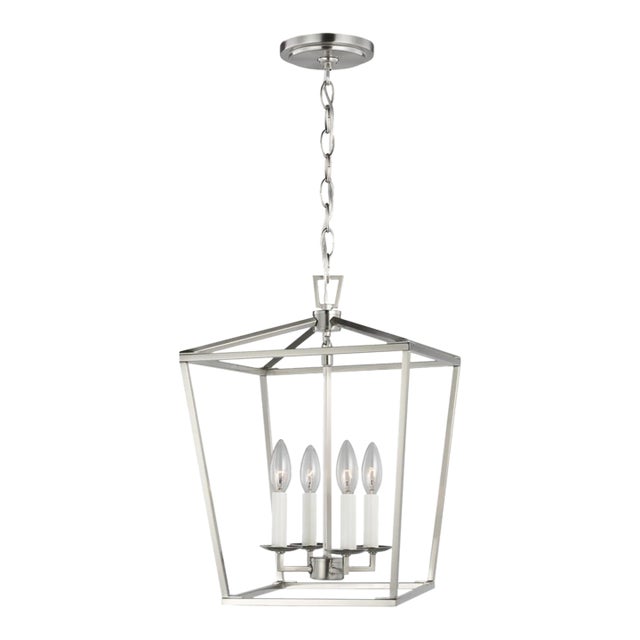Chapman & Myers By Visual Comfort Studio Dianna 4-Light Small Pendant in Brushed Nickel For Sale