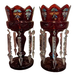 Late 19th Century Victorian Red Lustre- a Pair For Sale