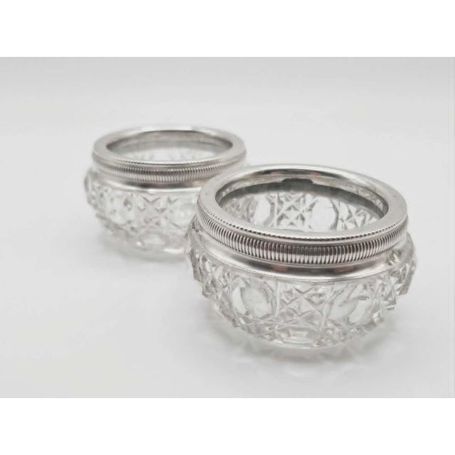 Sterling Silver and Cut Crystal Salt Cellars, 1890s, Set of 2 For Sale - Image 5 of 5