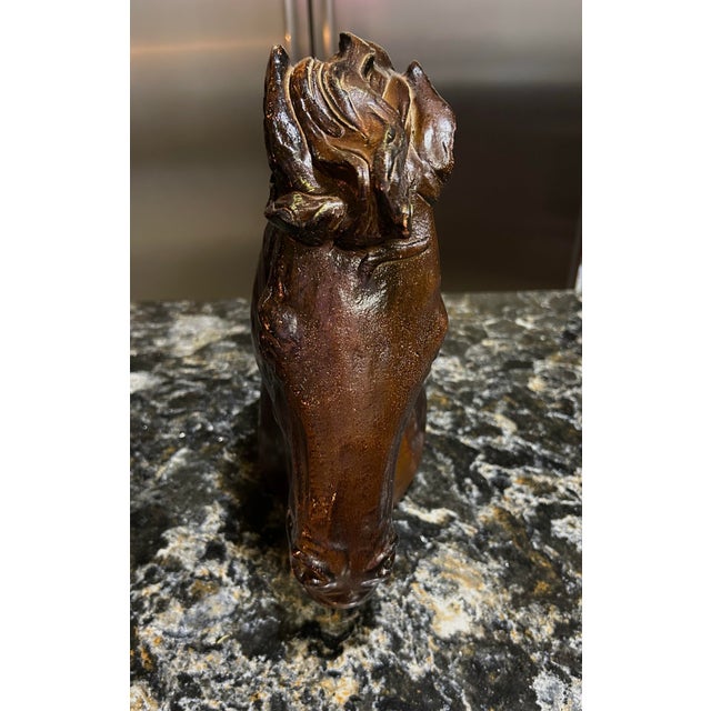 Sculpture Materials James Spratt Signed, 1978 Sculpture, “Flaming Mane” Austin Sculptures, Bust of Horse For Sale - Image 7 of 7