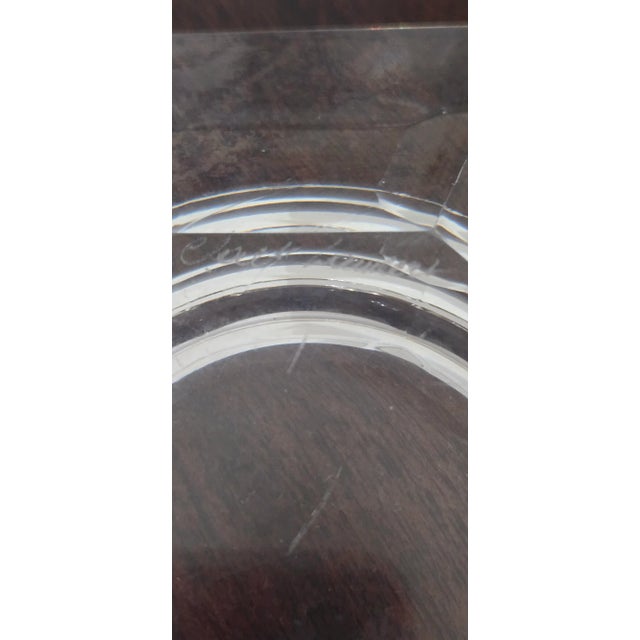 Glass Val Saint Lambert Belgian Crystal Ashtray – Signed, 7.5" Octagonal For Sale - Image 7 of 7