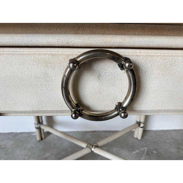 Vintage One Drawer End Table / Nightstand With Oversized Ring Pull Handle For Sale - Image 10 of 11
