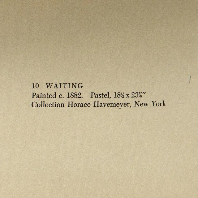 1950s 1950s After Edgar Degas "Waiting", First Edition Full-Color Vintage Print For Sale - Image 5 of 8
