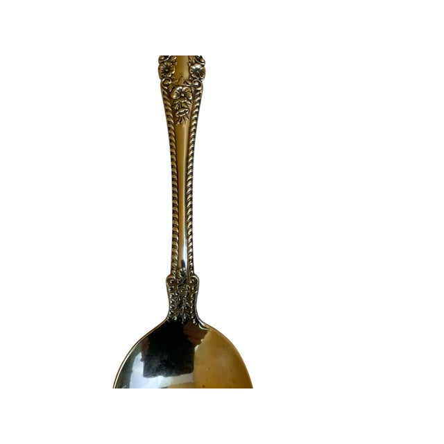 This spoon comes from a discontinued pattern by Gorham Dessert/Oval Soup Spoon Cambridge (Sterling, 1899) by Gorham...