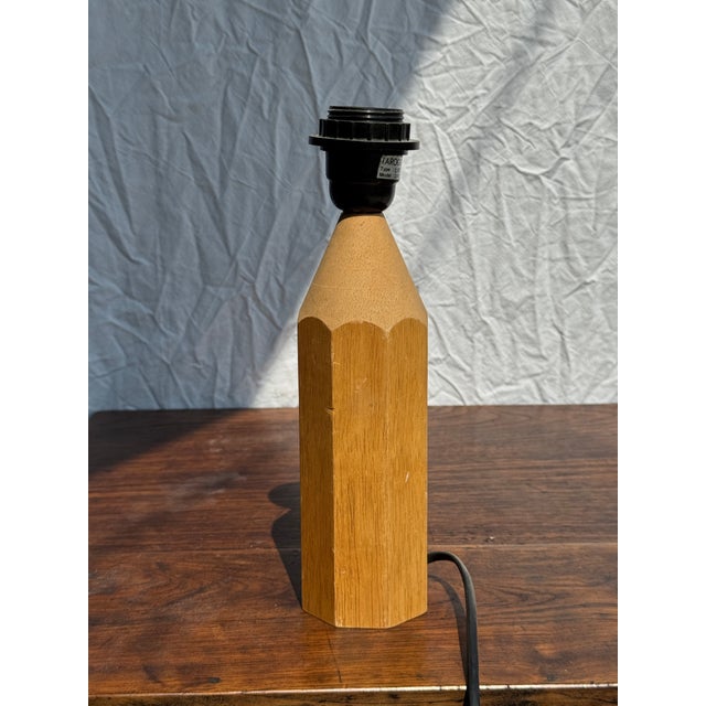 Wood Vintage Natural Wood Pencil Lamp Base from Tarogo, 1980s For Sale - Image 7 of 15