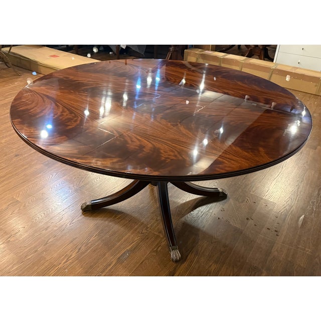 Georgian Style 60 Inch Diameter Mahogany Dining Table by Leighton Hall - Showroom Sample For Sale - Image 18 of 18