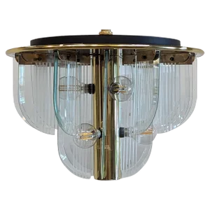 Lightolier Art Deco Inspired Glass Chandelier