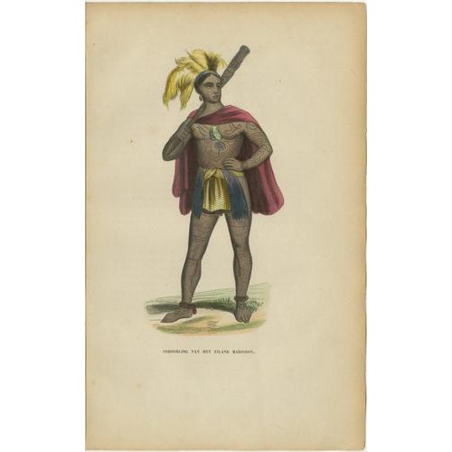 Mid 19th Century European School Artist, Pacific Islanders & Polynesian Costume, 1852, Print, Set of 10 For Sale - Image 5 of 13