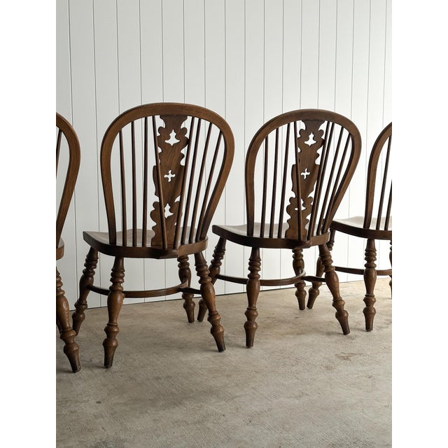 Vintage Conant Ball Oak Windsor Dining Chairs, Set of Six For Sale In Greensboro - Image 6 of 17