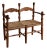 Vintage Sculptural Turned Wood Double Bench With Woven Rope Seat, C. 1950 For Sale