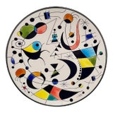 Vintage Abstract Joan Miro Style Ceramic Wall Plate, Spain For Sale