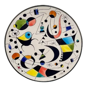 Vintage Abstract Joan Miro Style Ceramic Wall Plate, Spain