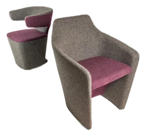Set of Two (2) Post Modern "Bison" & "Venus" Lounge / Accent Chairs in Mohair by Simon Pengelly for Allermuir, United Kingdom, C. 2010s