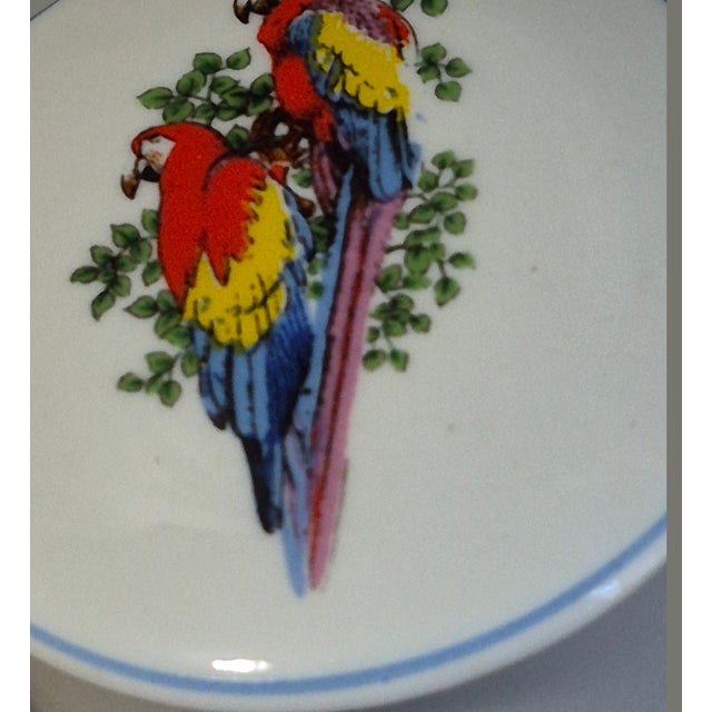 Contemporary Vintage Fine Porcelain Leart Brazil Tropical Birds Collection Two Macaw Parrots Trinket Box For Sale - Image 3 of 6