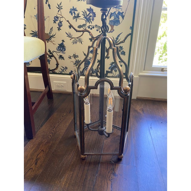 2010s Paul Ferrante Iron Chandelier With Gold Leaf For Sale - Image 5 of 11
