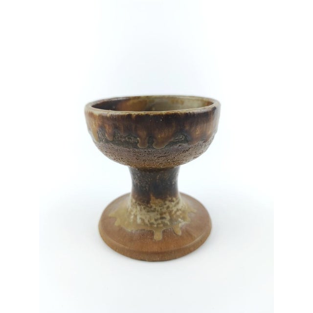 Brown Mid-Century Danish Ceramic Candleholder from Axella, 1970s For Sale - Image 8 of 8