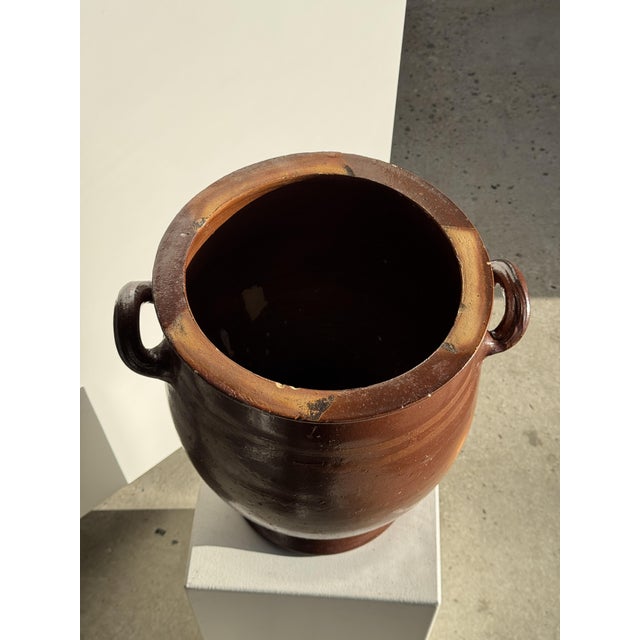 Large Vintage Terracotta Pot with Two Handles, 1970s For Sale - Image 12 of 18