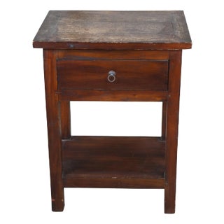 Traditional Handmade Mahogany Side End Table Nightstand Drawer 30" For Sale