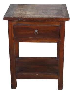 Traditional Handmade Mahogany Side End Table Nightstand Drawer 30"