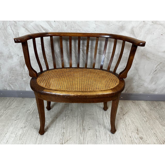 Vintage Cane Armchair, 1940s For Sale - Image 9 of 12