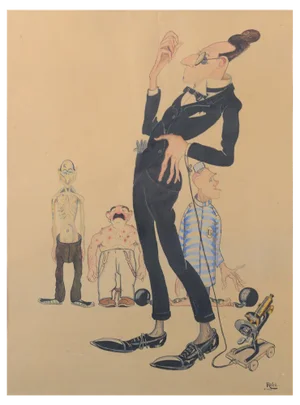 Raba, Bizarre Cartoon, 1926, Watercolor on Paper