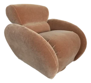 Postmodern Swivel Chair Attributed to Preview in Mohair
