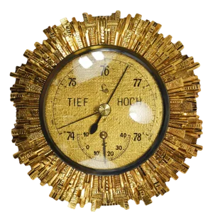 Sunburst Golden Brass Wall Weather Station, 1950s
