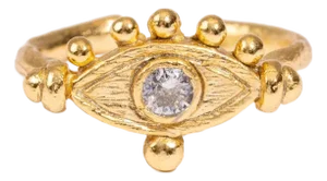 Eternal Eye Gold Adjustable Ring, Size 8