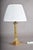 Metal NeoclassicalBrass Classical Column Table Lamp with Ornate Capital and Square Pedestal, Europe, 1950s For Sale - Image 7 of 17
