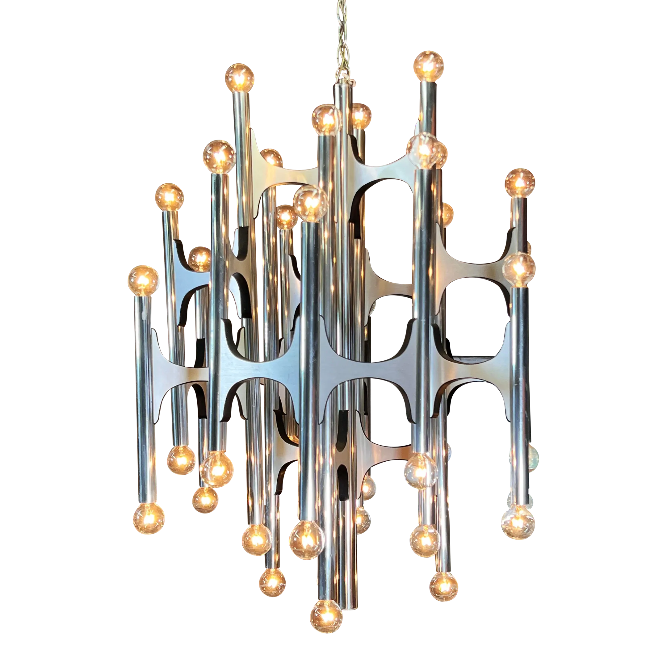 Sculptural Mid Century Modern 36 Light Chandelier by Gaetano