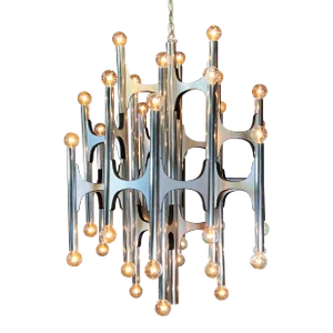 Sculptural Mid Century Modern 36 Light Chandelier by Gaetano Sciolari for Lightolier