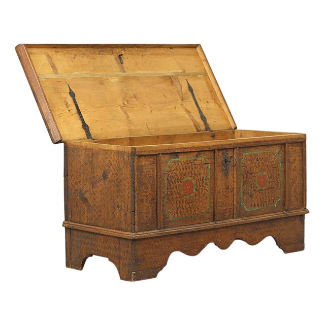 Painted Bridal Chest, 1737 For Sale