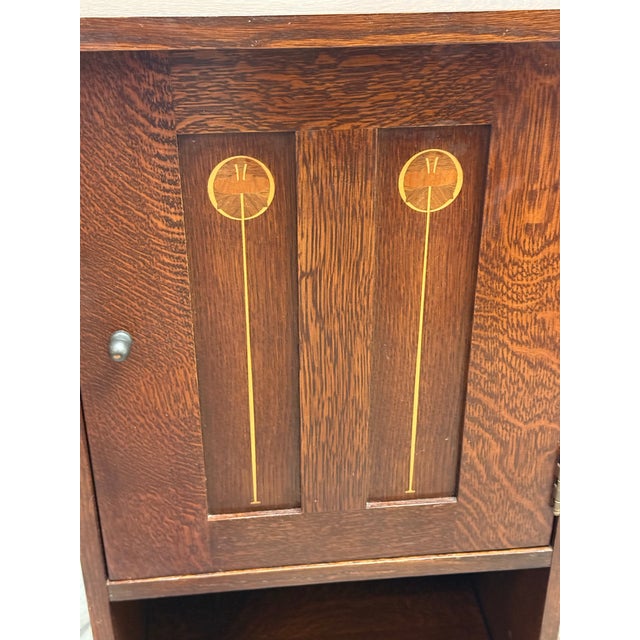 Stickley Furniture Harvey Ellis Inlaid Music Cabinet, Model 89-476 For Sale - Image 9 of 12