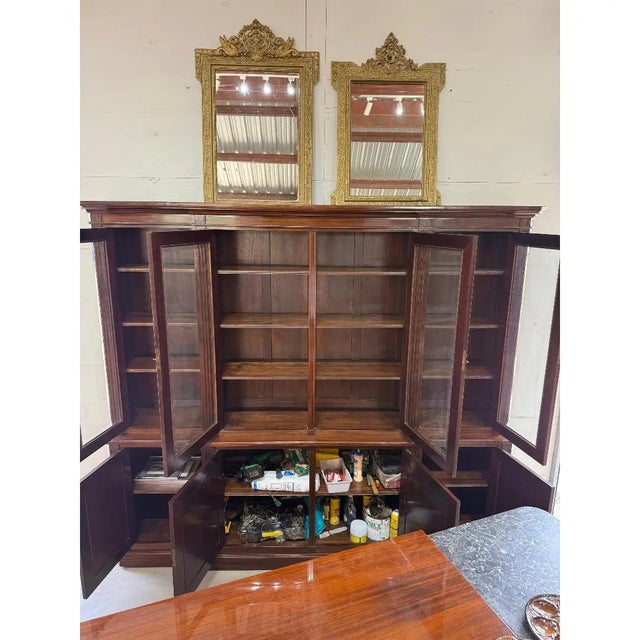 Large 19th Century French Louis XVI Solid Mahogany Bookcases For Sale - Image 4 of 18