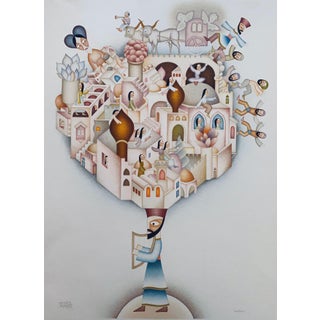 David Sharir, Israeli Modern City of David Lithograph David Sharir For Sale
