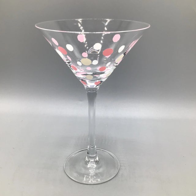 Pink and White Polka Dot Martini Glasses With Mod Cocktail Book - Set of 9 For Sale In Sacramento - Image 6 of 12