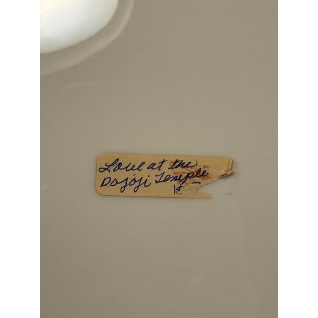 Ceramic 1978 Hand Painted Dojoji Temple Love Story Ceramic Plate by Rosalie 12.5”d For Sale - Image 7 of 7