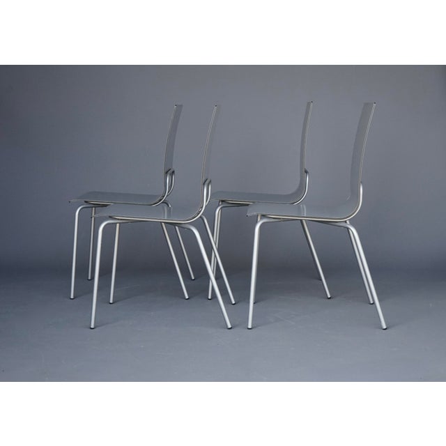 Contemporary Minimalist Slim Shell Dining Chairs by Arik Levy for Ligne Roset, 2000s. Set of 4 For Sale - Image 3 of 16