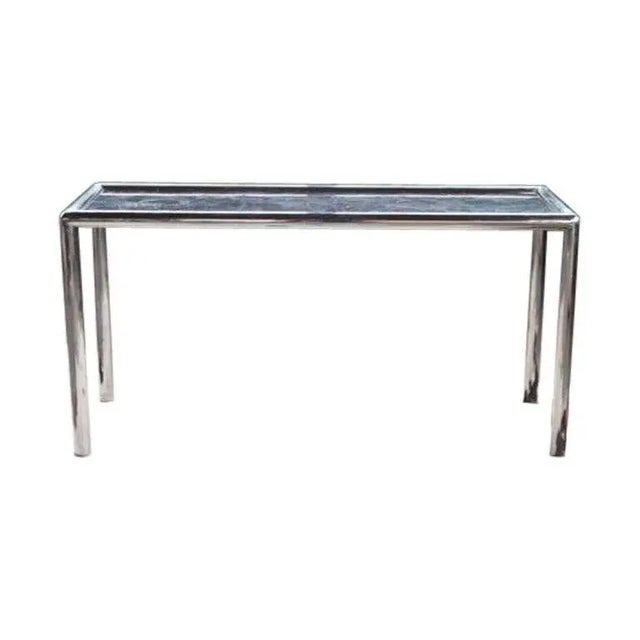 1970s Vintage Tubo Chrome and Marble Console Table, 1970 For Sale - Image 5 of 5