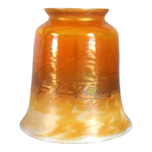 American Tiffany Studios Favrile Glass Gold Wave Pattern Candle Shade