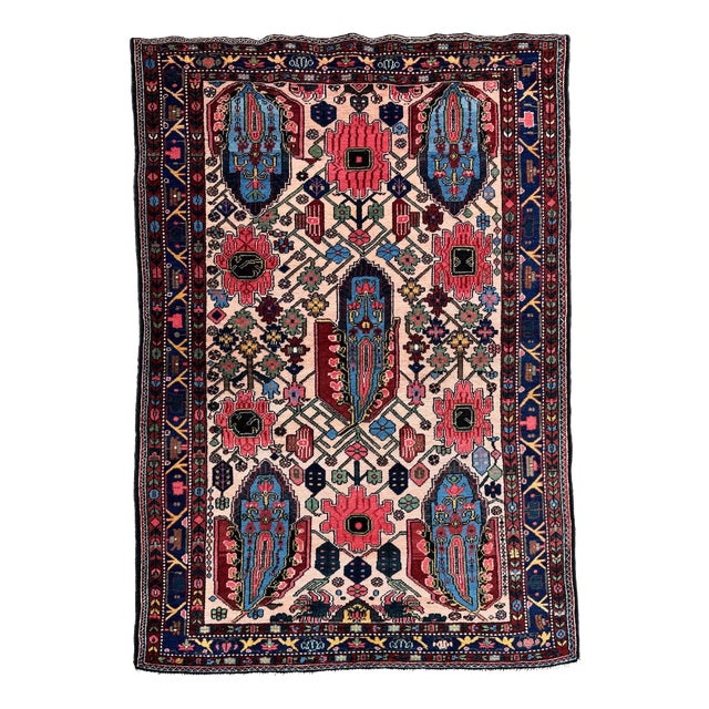 Antique Bakhtiar Rug in Wool, 1890s For Sale
