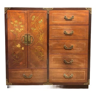 Chinoiserie Cabinet Wardrobe Highboy Tall Chest of Drawers For Sale