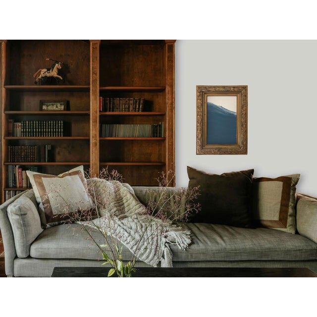 Paint "Waves” Abstract Art in Antique Frame, Seascape Painting Transitional Wall Art by JTS For Sale - Image 7 of 11