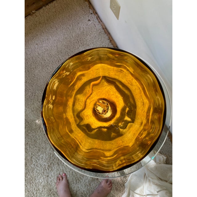 Blenko Midcentury Blenko Giant Amber Floor Decanter Vessel With Stopper For Sale - Image 4 of 7