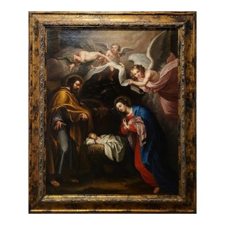 17th C. Italian Old Master -The Holly Family -Oil Painting For Sale