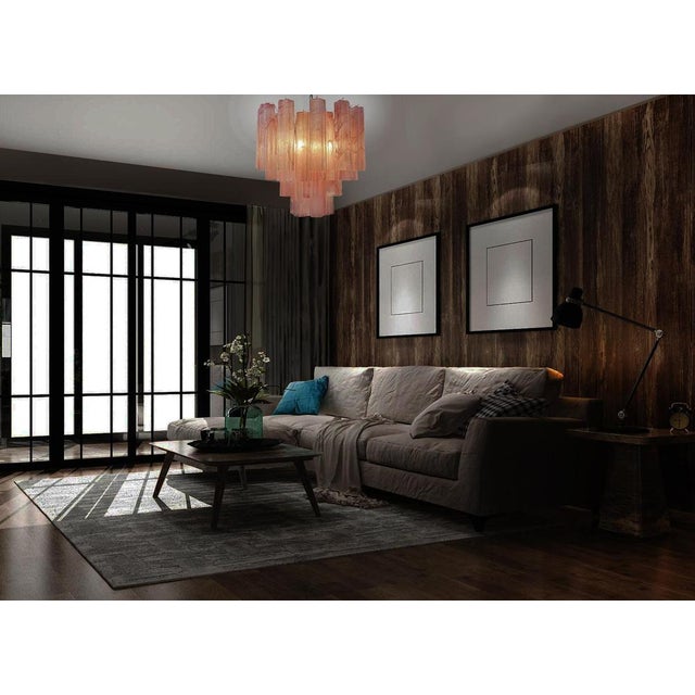 Pink Alabaster Murano Glass Tronchi Chandeliers, 1980s, Set of 3 For Sale - Image 10 of 16