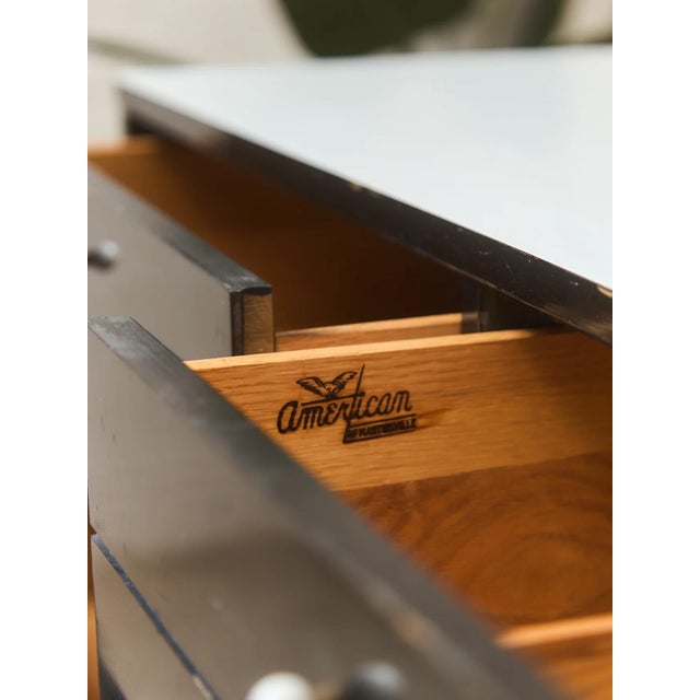 Mid 20th Century Black Lacquered Distressed Dresser by American of Martinsville For Sale - Image 11 of 11