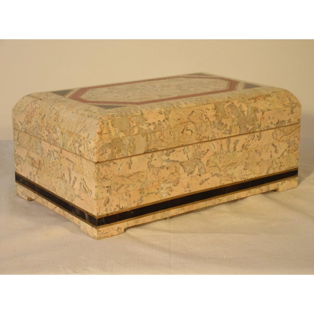 1980s Brass and Tessellated Stone Box For Sale - Image 4 of 9
