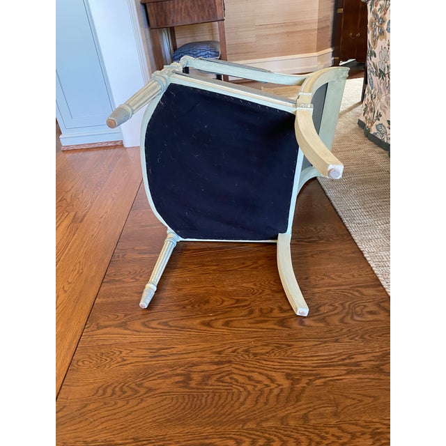 Pair of Glazed Linen Accent Chairs Attributed to Niermann Weeks For Sale - Image 11 of 14