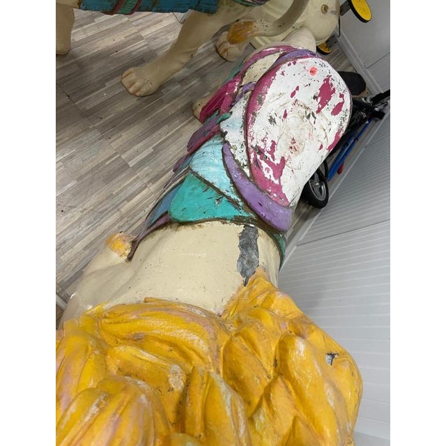 Gold Large Vintage Hand-Painted Carousel Lion Carnival Figure, 80" Long For Sale - Image 8 of 8